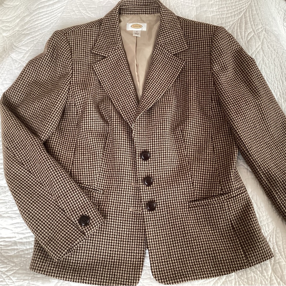 Talbot's Fully-lined brown checked jacket Sz 10